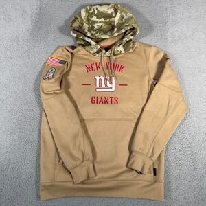 New York Giants Hoodie Mens Medium Tan Camo Salute to Service Nike Dri-Fit NFL